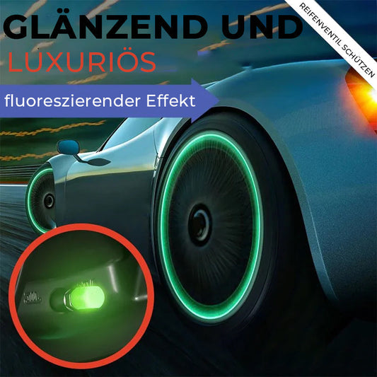 🔥 FÜR KURZE ZEIT 50% RABATT! 🚗 Reifenventilkappen (4er Pack) – Universell, Fluoreszierend & Diebstahlgeschützt 🔒