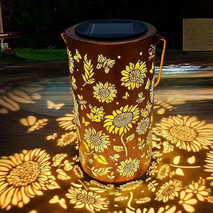 💎 -63% AUF SOLAR-SCHATTENLATERNE! 💎 Durchbrochenes Sonnenblumen-Design, Wetterfest & Magische Lichtmuster für den Garten