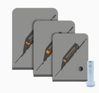✈️ LIMITED-TIME 50% RABATT! 🧳 Kabelloses Vakuum-Kompressionsbeutel-Set – USB-Aufladbar, 140L/min, 3 Größen 🛄