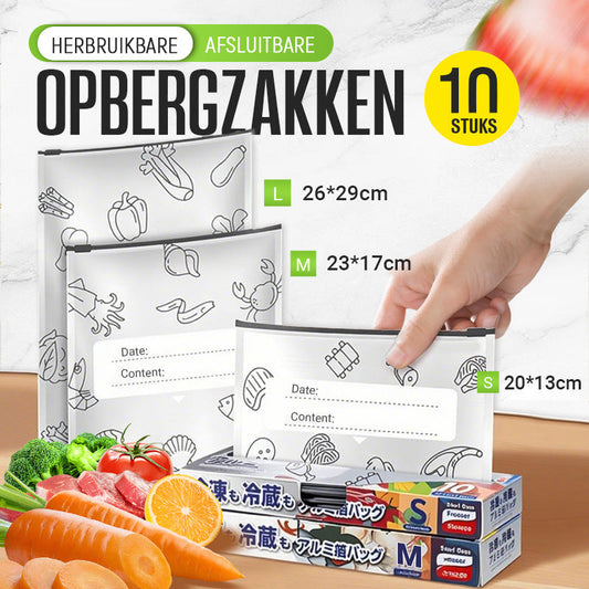🍗Koop 2, krijg 1 gratis 🥦Herbruikbare afsluitbare opbergzakken van aluminiumfolie