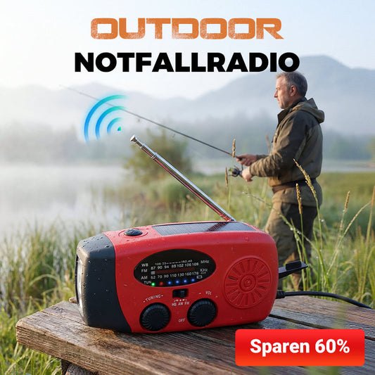 🌧️ LIMITIERTES ANGEBOT: 50% RABATT! 📻 Solar-Kurbel Notfallradio – Powerbank, 7 Tage Akku, LED-Lampe & Wetterradio ✨
