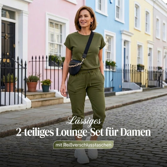 👕 LIMITED-TIME 50% RABATT! ✨ Damen Trainingsanzug – Bequem, Taschen, Kordelzug, Lässig ✨