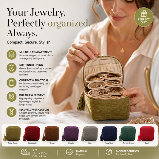 📢📢50% OFF & In Stock⏰Mini Travel Jewellery Bag with Zip – Compact, Portable & Perfect for Rings, Earrings & Necklaces ✨
