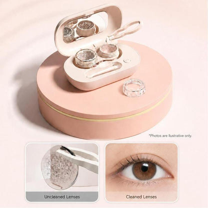 📢📢50% OFF⏰Magnetic Closure Pink Lens Travel Storage Box With Inner Vanity Mirror