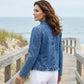 🧥 LIMITED-TIME 50% RABATT! ✨ Damen-Jeansjacke – Rüschenbesatz, Offenes Vorderteil, Leicht, Vielseitig ✨