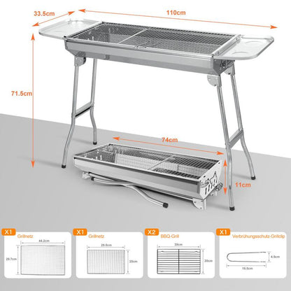 🔥 LIMITED-TIME 50% RABATT! ✨ Klappbarer Grill aus Edelstahl – Outdoor, Camping, Garten, Kompakt, Robust 🍖