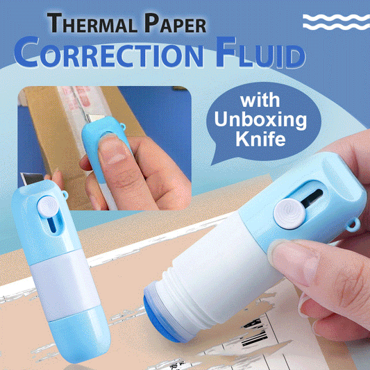 🛡️ KAUF 1, ERHALTE 1 GRATIS! ✨ Thermopapier-Korrekturflüssigkeit mit Kartonöffner – 2-in-1 ✨