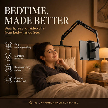 📢📢50% OFF & In Stock⏰ 🛏️  Phone & Tablet Holder – No Clamp, No Furniture Damage – Watch, Read, Call Hands-Free in Bed or at Desk ✨