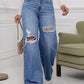 👖 PROMO LIMITÉE 50% DE RÉDUCTION ! ✨ Jean Haut Taille – Boutonnage, Délavé, Déchiré, Coupe Large, Style Vintage ✨