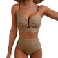 🌊 LIMITIERTES ANGEBOT: 50% RABATT! 🩱 Damen Push-Up Bikini mit Hoher Taille – Figurformend, Po-Liftend & Ultra-Bequem 🏖️