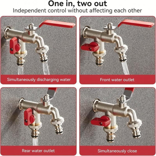 🔥 LIMITIERT: 50% RABATT! 🚰 WRAS-zugelassener Doppelauslass-Außenhahn – Frostsicheres Messing, Eingebautes Rückschlagventil (UKCA/CE) ⚙️