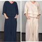 💎 -50% AUF BAUMWOLL-LEINEN SET! 💎 V-Ausschnitt Top & Weite Hose: Atmungsaktiv, Asymmetrisch & Mit Taschen 👖🍂