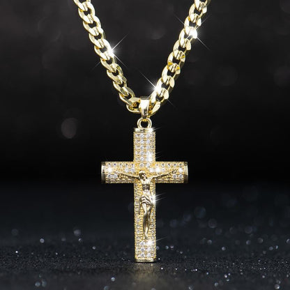 ✝️ LIMITIERT: 60% RABATT! ✨ Jesus-Kreuz-Anhänger (14K vergoldet) – Spiritueller Schutz & Geschenkbox 🎁