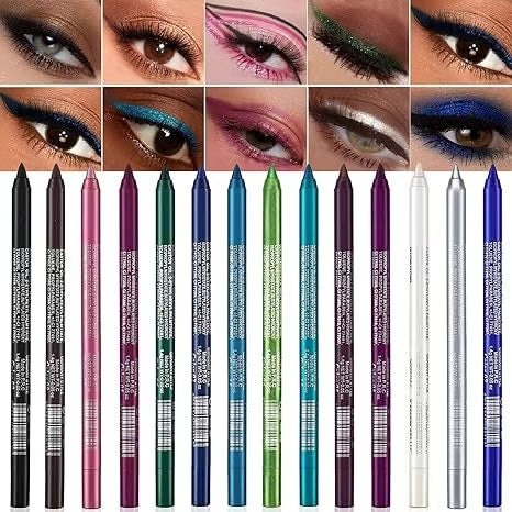 🎨 LIMITED-TIME 50% RABATT! ✨ 14er-Set Wasserfester Gel-Eyeliner – Metallic, Perlmutt, Vielseitig 👁️