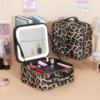 📢📢40% OFF !! ⏰Flawless Makeup Anywhere – Portable LED Mirror Makeup Bag!✨