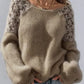 Damenpullover mit offenen Schultern und Spitze