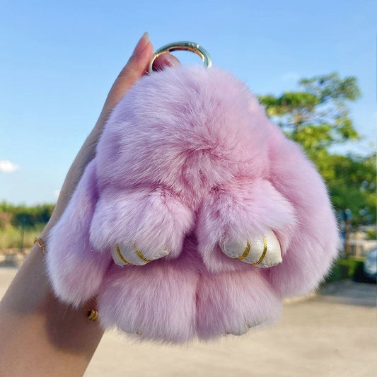 💎 50% RABATT! 💎 Handgefertigter Hasen-Pompon-Anhänger – Ultra-Weiches Kunstfell, 8 Farben & Perfektes Geschenk 🐰🎀