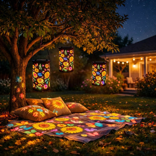 💎 -63% AUF SOLAR-SCHATTENLATERNE! 💎 Durchbrochenes Sonnenblumen-Design, Wetterfest & Magische Lichtmuster für den Garten