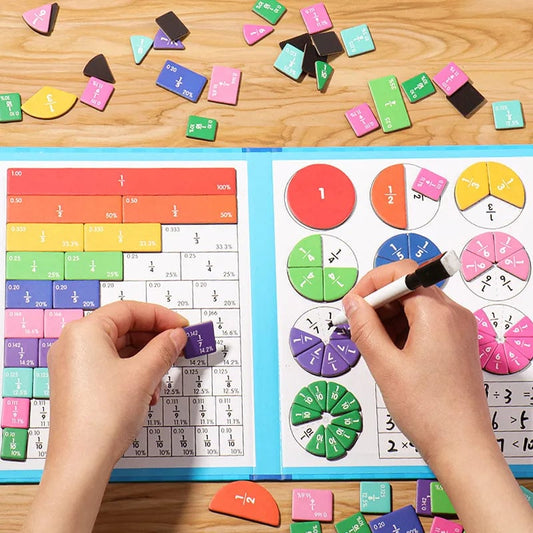 💎 60% RABATT! 💎 Magnetisches Bruchpuzzle für Kinder – Montessori-Lernspielzeug aus Holz, Fördert Mathe-Verständnis & Feinmotorik 🧩🔢