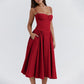 💎 -50% AUF DAS PLISSIERTEN KORSETT-KLEID! 💎 Elegante Spaghettiträger, Mit Tasche & Vielseitig für Jede Gelegenheit👗✨