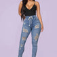 ✨ LIMITIERT: 50% RABATT! 👖 Zerrissene Stretch-Skinny-Jeans – Figurformend, Elastischer Kordelzugbund & Bequem für den Alltag 🔥