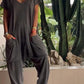 👕 50% RABATT JETZT! Lässiger Jumpsuit mit V-Ausschnitt – Einfarbig, Aus Weicher Baumwolle & Vielseitig 👖✨