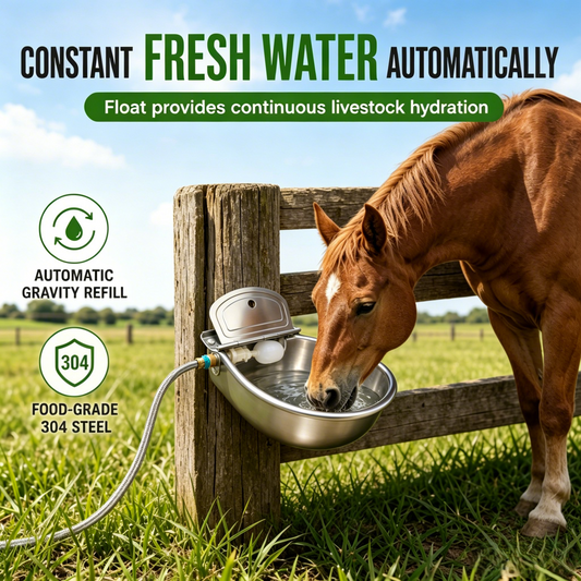 📢📢40% OFF !! ⏰Automatic 304 Stainless Steel Drinking Bowl with Float and Drain Hole for Cattle Horses Sheep and Dogs 🤖