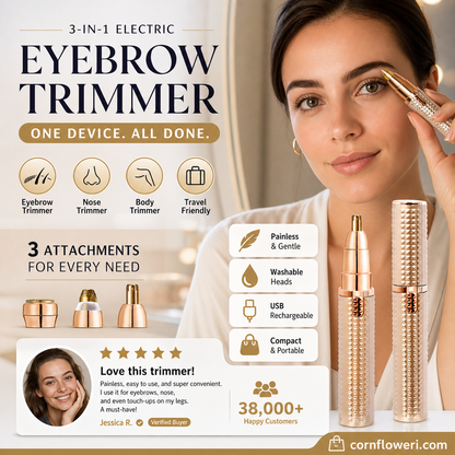 📢📢50% OFF !! ⏰✂️ 2026 Sale — Over 38,000 Sold!🔥 Portable Electric Eyebrow Trimmer – Interchangeable Heads 🪒