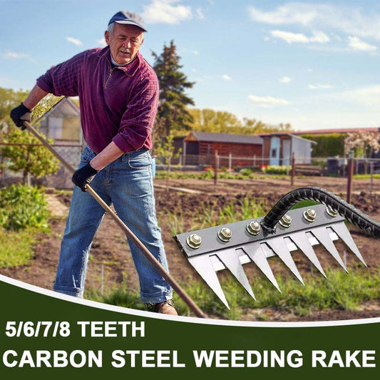 🌱 LIMITIERTES ANGEBOT: 50% RABATT! 🔧 Unkrautrechen aus Kohlenstoffstahl – 4 Varianten (5-8 Zinken), Langlebig & Vielseitig ✨