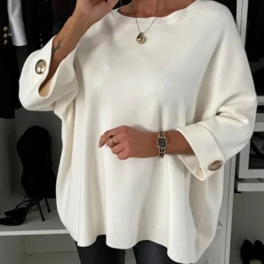 💎 -50% AUF DAS DAMEN-STRICKTEIL! 💎 Klassisches Design, 3/4-Ärmel mit Knöpfen & Weiche Baumwollmischung für Jeden Tag👚✨