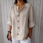👕 LIMITED-TIME 50% RABATT! ✨ Damen-Mode-Button-Top – Loose Passform, Atmungsaktiv, Pflegeleicht 🌿