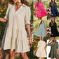 👗 LIMITIERTES ANGEBOT: 50% RABATT! ✨ Damen-Minikleid mit V-Ausschnitt & Rüschen – Lässig, Atmungsaktiv & Vielseitig für Jeden Anlass 💃