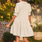 👗 LIMITIERTES ANGEBOT: 50% RABATT! ✨ Damen-Minikleid mit V-Ausschnitt & Rüschen – Lässig, Atmungsaktiv & Vielseitig für Jeden Anlass 💃