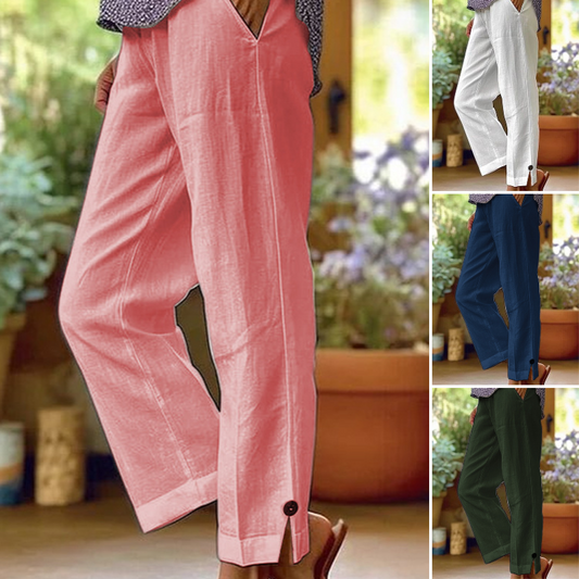 💎 -50% AUF DIE DAMEN-GERADE Hose! 💎 Bequemer Elastikbund, Hochwertige Baumwolle & Vielseitig für Jeden Look👖✨