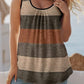 👚 50% RABATT ! ✨ Damen-Tanktop mit Farbblock-Muster & Gerüschtem Ausschnitt – Ärmellos & Kurz ✨