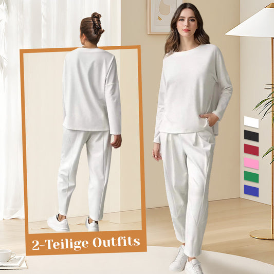 💎 60% RABATT! 💎 2-teiliges Langarm-Set – Weicher Rundhals-Pullover & Bequeme Hose, Langlebig & Vielseitig Kombinierbar 🧶👖