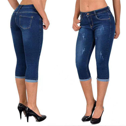👖 50% RABATT JETZT! Zerrissene Capri-Jeans mit Hoher Taille – Lässig, Bequem & Hochelastisch für Frühling/Sommer 🌞✨