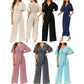 👗 LIMITIERTES ANGEBOT 50% RABATT! ✨ Eleganter V-Ausschnitt Jumpsuit – Weit, Mit Bindeband, Vielseitig 🎀