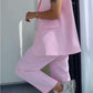 Stilvolles Set aus ärmellosem Blazer und hoch taillierter Hose für Damen