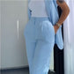 Stilvolles Set aus ärmellosem Blazer und hoch taillierter Hose für Damen