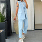 Stilvolles Set aus ärmellosem Blazer und hoch taillierter Hose für Damen