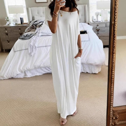 👗 50% SOMMER-SALE! ✨ Luftiges, langärmliges Maxikleid mit Taschen – Perfekt für heiße Tage & Reisen 🌿