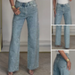 💝2025 Hete verkoop 60% korting🔥Jeans met rechte pijpen en strass-steentjes
