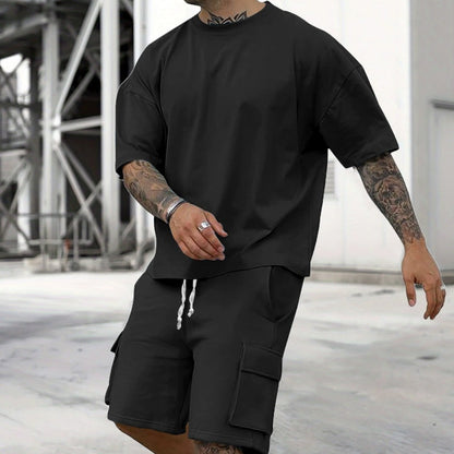 👕 LIMITIERT 50% RABATT! ✨ Herren-Set T-Shirt & Shorts – Weicher Stoff, Lockerer Schnitt 🩳