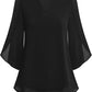 👗 50% RABATT AUF DIE CHIFFON-BLUSE! ✨ V-Ausschnitt & Blumenärmel für leichte Eleganz im Frühling 🌸