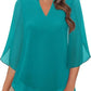 👗 50% RABATT AUF DIE CHIFFON-BLUSE! ✨ V-Ausschnitt & Blumenärmel für leichte Eleganz im Frühling 🌸