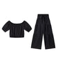 💎 -57% AUF DAS 2-TEILIGE SET! 💎 Schulterfreies Top mit Puffärmeln & Weite Hose – Elegant & Bequem für Warme Tage