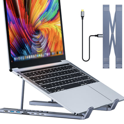 💎 50% RABATT! 💎 2-in-1 USB-C Dockingstation & Laptopständer – 8 Ports, 4K HDMI & Höhenverstellbar