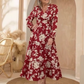 🌸Maxikleid mit V-Ausschnitt und Taille, floralem Charme in voller Blüte und langen Ärmeln, die Ihren Stil elegant unterstreichen!👗