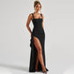 🌹 LIMITED-TIME 50% RABATT! ✨ Ärmelloses Bodycon-Kleid – Karree-Ausschnitt, Seitenschlitz, Figurbetont ✨